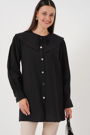 Bebe Yaka Uzun Tunik 5967 - Siyah resmi